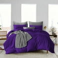 thumbnail image 1 of Oversized King Size Duvet Covers Egyptian Cotton 600 Thread Count Soft and Smooth All Season Duvet Cover 3 Piece (1 Duvet Cover + 2 Pillow Cases) Purple Solid with Zipper Closure, 1 of 5