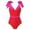 Hot Pink, variant on WREESH Womens One Piece Swimsuits Fashion Solid Color Flounce Tight Fitting Bikini Swimsuit Sleeveless Bathing Suits Hot Pink