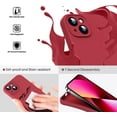 thumbnail image 3 of Liquid Silicone Case for iPhone 13 Mini - [Camera All-Round Protection] [Soft Microfiber Lining Anti-Scratch] 4 Layer Full Covered Shockproof Gel Rubber Phone Case Cover, 5.4", Red, 3 of 15