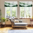 thumbnail image 4 of 2 Pack Valances Window Treatments, Misty Forest Green Nature Tree Mountain Blackout Drapes Adjustable Curtain Valances for Windows Living Room Kitchen Over Sink, 18x52 Inch Rod Pocket Valances, 4 of 6