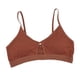 thumbnail image 5 of Cómod Mujer Correas Espaguetis Sin Aros Almohadil Acolchada Crop Top marrón Macarena Sujetador de encaje con aros, 5 of 8
