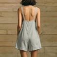 thumbnail image 5 of One Piece Jumpsuits for Women Plus Size Fashion Double Shoulder Sleeveless Overall Shorts Casual Rompers with Pockets, 5 of 7