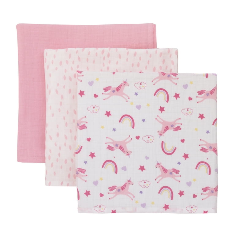 Parent s Choice Unicorn 3pk Muslin Blankets 47