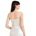 thumbnail image 3 of Defitshape Women's V Neck Cami Tops Sexy Satin Backless Summer Fitted Split Camisole Light Comfy Silky White Small, 3 of 4