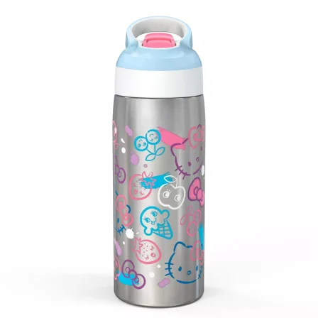 Zak Designs 19oz Vacuum Riverside Portable Drinkware Bottle 'Hello Kitty' Sanrio Kids Water Bottle
