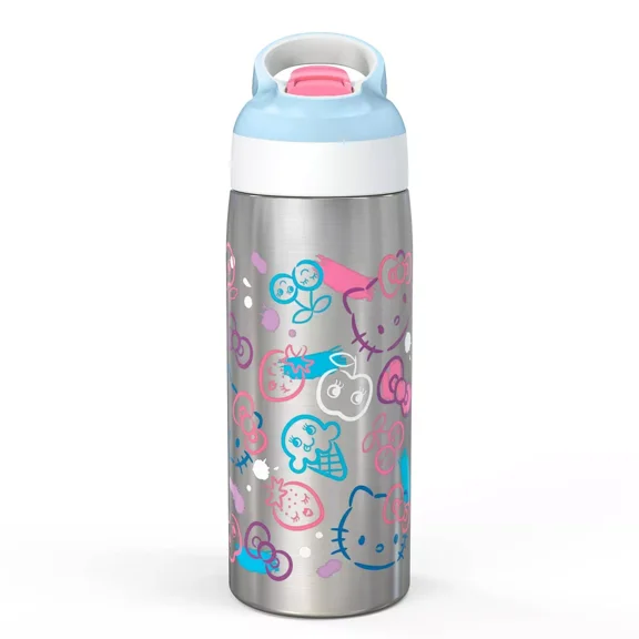 Zak Designs 19oz Vacuum Riverside Portable Drinkware Bottle 'Hello Kitty' Sanrio Kids Water Bottle