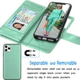 thumbnail image 3 of Tekcoo Wallet Case For iPhone 11 Pro Max (6.5 inch) 2019 Luxury ID Cash Credit Card Slots Holder Carrying Pouch Flip Folio PU Leather Cover [Detachable Magnetic Hard Case] Lanyard - Turquoise, 3 of 6
