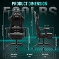 thumbnail image 3 of JONPONY Big and Tall 500LBS Gaming Chair with Footrest and Lumbar Support, High Back Ergonomic Recliner,Height Adjustable Leather Computer Desk Chair for Home Office, Black, 3 of 8