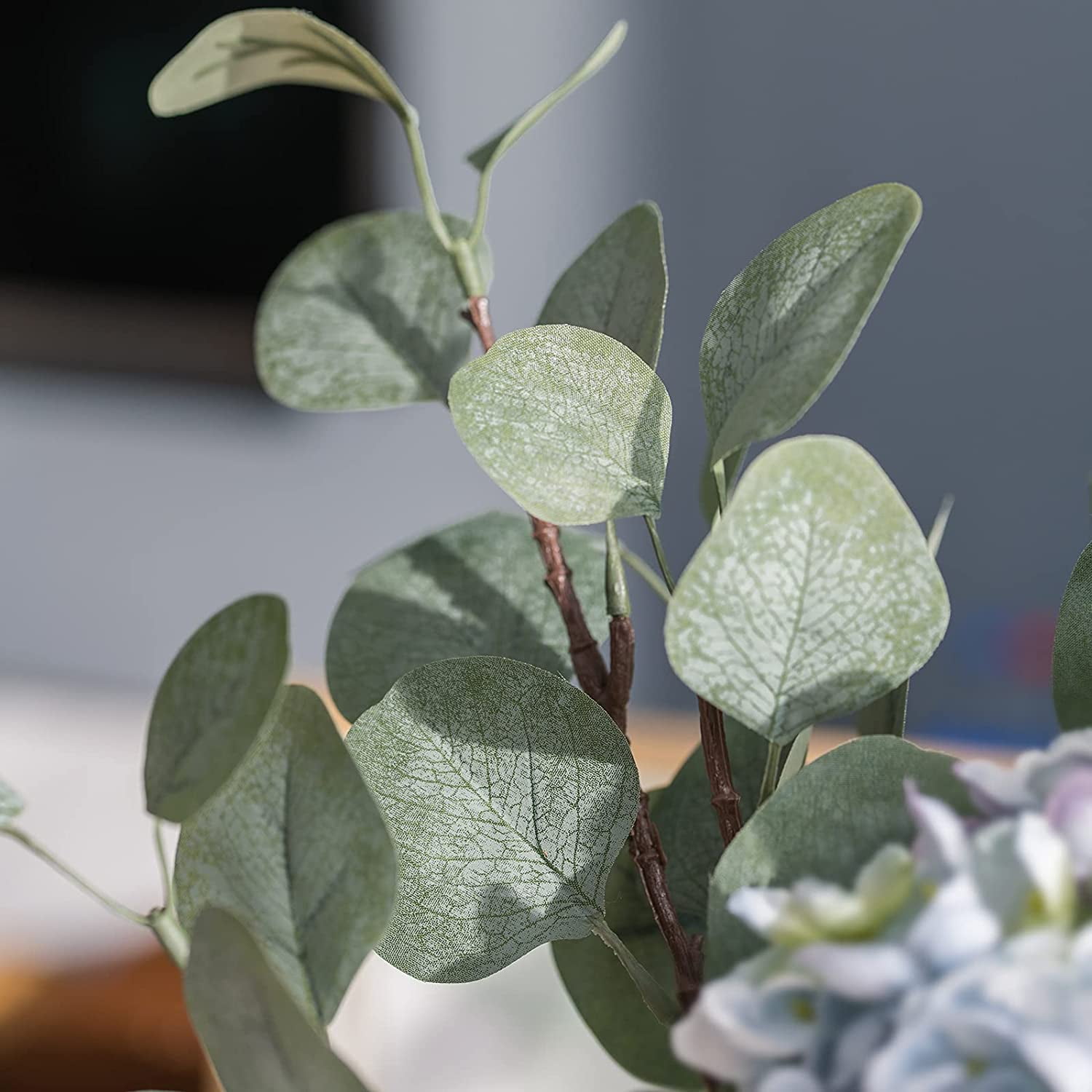 3PCS Artificial Eucalyptus Leaves Stems, 25" Tall Faux Eucalyptus Leaf Fake Greenery Plants Branches Floral for Vase Filler Home Party Wedding Arrangement Spring Decoration