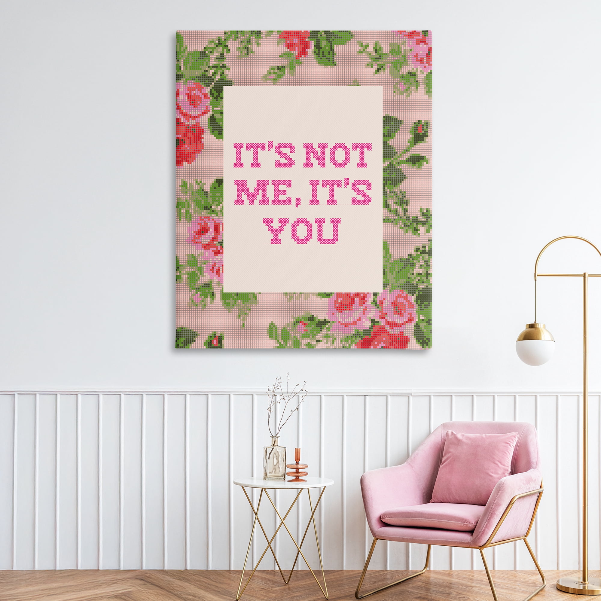 Stupell Industries Not Me It's You Faux Cross Stitch Canvas Wall Art, design by Lil' Rue