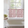 thumbnail image 3 of Half Window Curtain 36 Inches Long, Red Boho Flower Window Treatment Curtain Drapes, Vintage Paisley Farmhouse Pattern Small Tier Curtains for Bathroom Over Sink, 27.5"x36", 2 Panels, 3 of 7