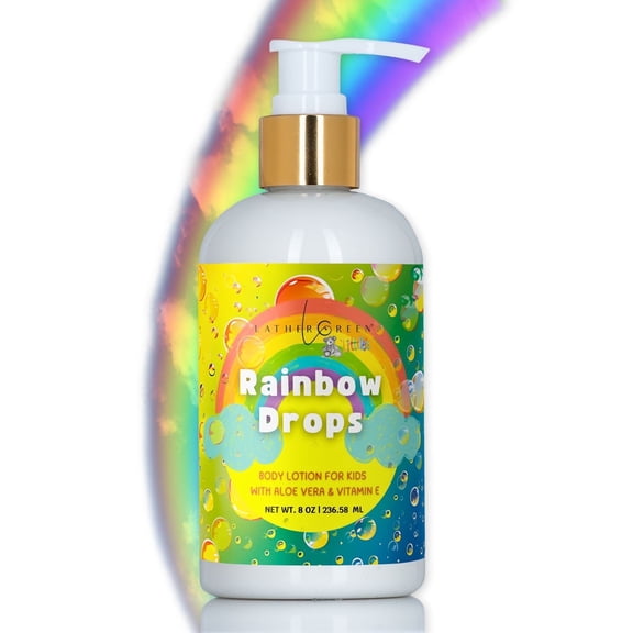 Rainbow Drops Kids Natural Body Lotion – Gentle Hydration for Sensitive Skin, 8 fl oz by LatherGreen