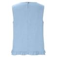 thumbnail image 4 of PNTUTB Stylish Women's Sleeveless Tops Casual Solid-Color Crew-Neck Tank Tops Lace-Hem Tank Tops with Back Tie Simple Versatile Loose Tank Tops, 4 of 6