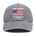 thumbnail image 5 of Rotm Ball Caps for Men 250 Anniversary USA Hat, 4th of July Patriotic Retro Adjustable Baseball Cap with Badge for Men Women Gifts Grey,A, 5 of 5