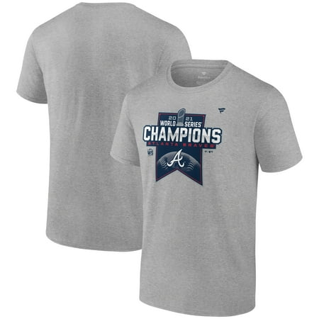 Men's Fanatics Branded Heathered Gray Atlanta Braves 2021 World Series Champions Locker Room T-Shirt