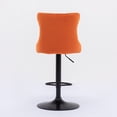 thumbnail image 5 of 2-Piece Golden Swivel Bar Stools Set, Modern Velvet Upholstered Adjustable Height (25-33") Stools with Tufted Backs for Kitchen Island, Home Bar and Breakfast Counter, Orange, 5 of 8