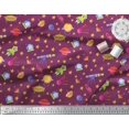 thumbnail image 2 of Soimoi Polyester Crepe Fabric Spaceship,Star & Telescope Cartoon Print Sewing Fabric Yard 52 Inch Wide, 2 of 3