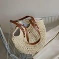 thumbnail image 4 of Kukuzhu Straw Beach Bag, Summer Straw Woven Tote Bag Beach Purse Weaving Shoulder Handbags for Vacation, 4 of 7