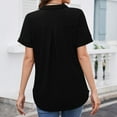 thumbnail image 5 of Tittly Womens Shirts Short Sleeve Shirts Womens Summer Daily Casual V Neck Shirts Short Sleeve Tops Collared Blouses Loose Fit Shirt Tshirts Shirts Spring Tops for Women Black L, 5 of 8