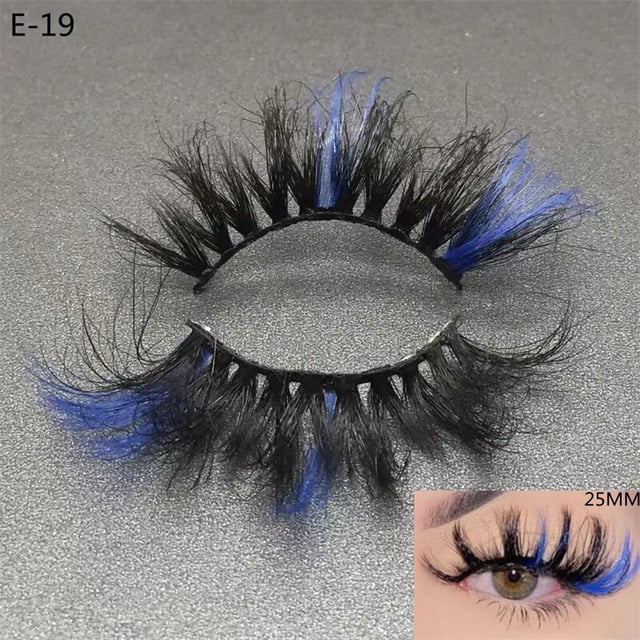 Las más nuevas pestañas de visón 3D coloridas 100% pestañas de visón mezcla de colores rosa azul rojo blanco pestañas postizas esponjosas Cilias suaves proveedor Tan Jianjun unisex