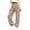Khaki-01, variant on HADST Women Vertical Ribbed Knit High Waist Wide Leg Pants Drawstring & Decorative Front Buttons Loose Casual Straight Trousers