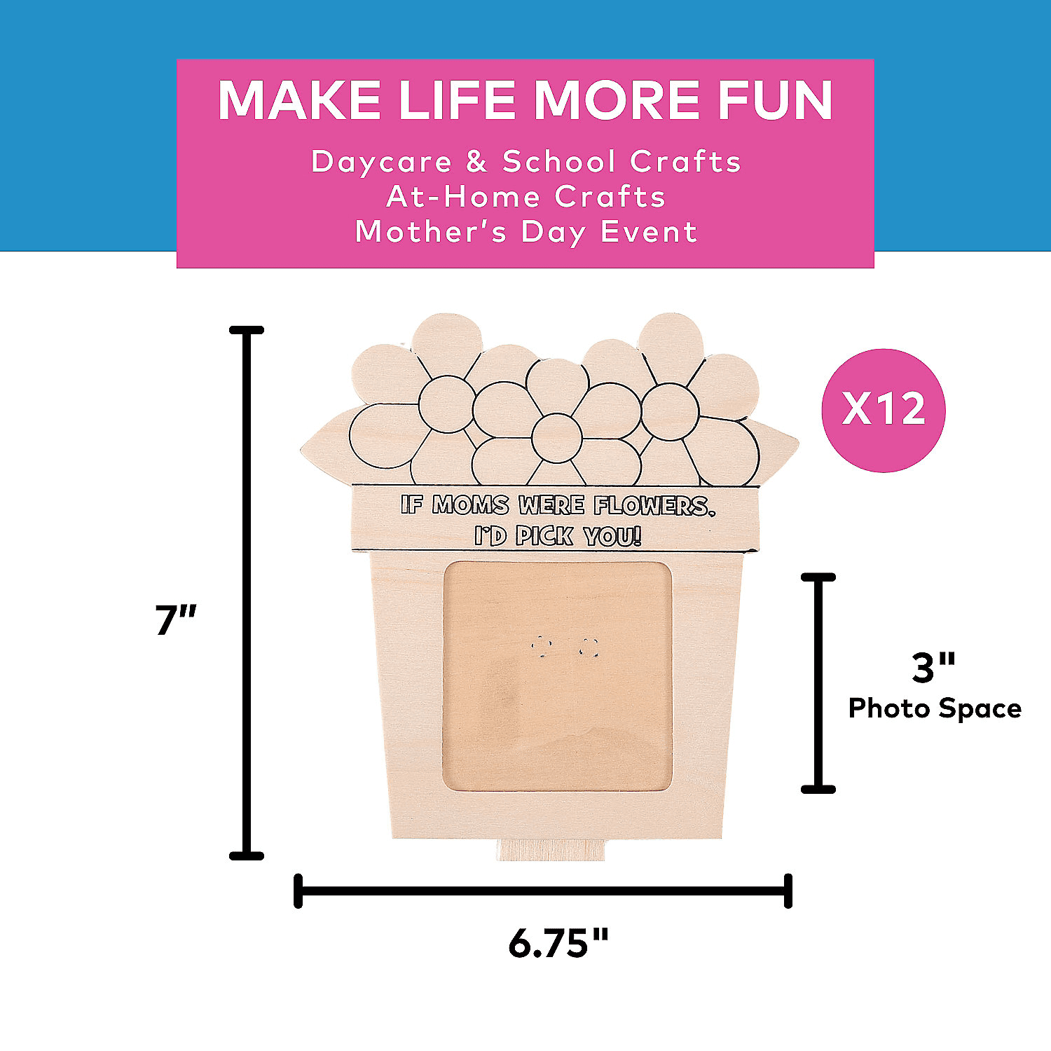 Color Your Own Wood Mother'S Day Frame - Craft Kits - 12 Pieces