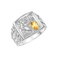 thumbnail image 3 of RYLOS Men's Rings Sterling Silver Rings Lucky Nugget Horse Head 6X4MM Oval Gemstone & Diamond Ring Citrine November Birthstone Rings For Men Size 11, 3 of 7
