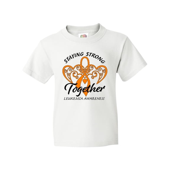 Inktastic Leukemia Awareness Staying Strong Together and Orange Ribbon Youth T-Shirt