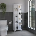 thumbnail image 4 of 63" High Bathroom Linen Cabinet - 7 Open Shelves For Towels And Linens Modern White Storage Solution 63-inch Tall, 4 of 4
