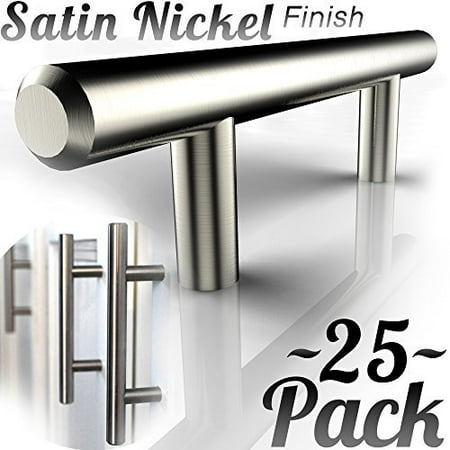 Nickel Black End Flush Pulls - 25pc SOLID Stainless Steel, Bar Handle Pull: 3