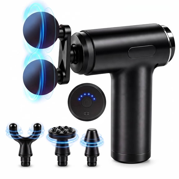 Awpmdmr Massage Gun, Muscle Massage Gun for Deep Tissue, Portable Handheld Massage Device with 6 Speed & 4 Heads, Gifts for Men Women Dad