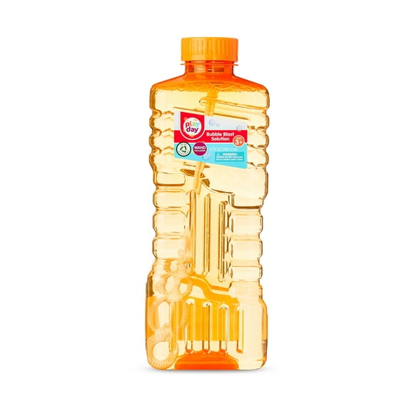 Play Day Bubble Blast Solution, 32 fl oz Bottle, Orange, 1 count