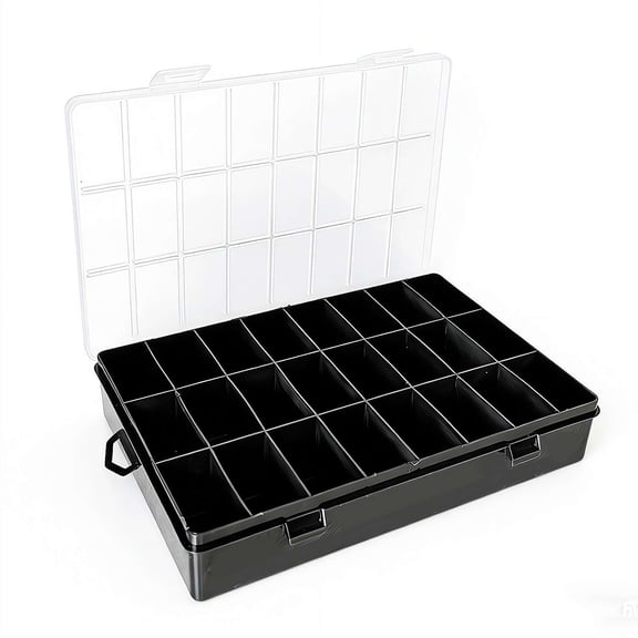Clear 24-Compartment Plastic Storage Box Portable Organizer for Crafts, Beads, Small Parts & Accessories