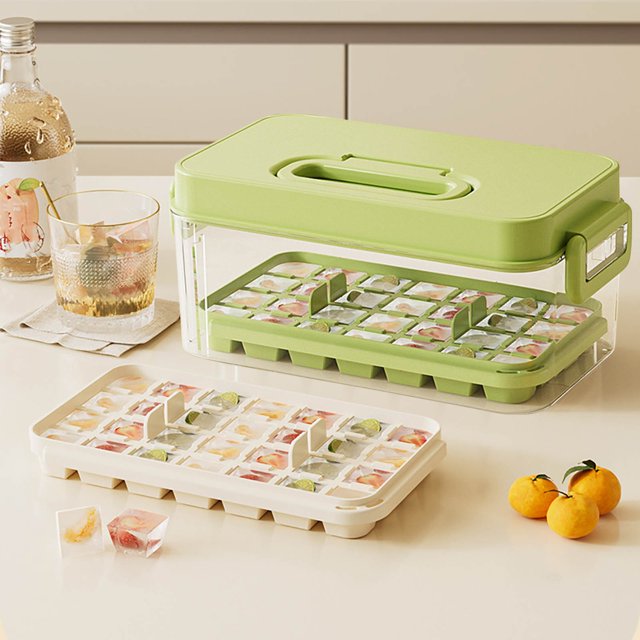 Quinlirra Clearance Large Capacity 28-Compartment Ice Tray with Lid - Easy Press Demolding, Odor-Resistant, Non-Stick for Refrigerator, Parties & Daily Use