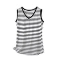 thumbnail image 2 of Uaswgudfs Tank Tops for Women Plus Size Tops V-Neck Striped Spaghetti Strap Tank - Loose Fit Summer Casual, 2 of 5