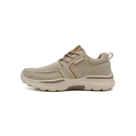 

Gomelly Mens Walking Shoes Comfort Sneakers Non-Slip Flats Lightweight Casual Shoe Sport Work Khaki 9.5