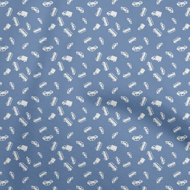 oneOone Cotton Poplin Blue Fabric Car Craft Projects Decor Fabric Printed By The Yard 56 Inch Wide