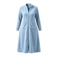 thumbnail image 7 of Yertdoel Zip Up Robes for Women Solid Stand Collar Long Nightgowns with Pockets Fall Winter Warm Fashion Comfy Casual Loungewear, 7 of 7