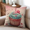 thumbnail image 4 of Valentine's Day Pink Sweet As Ice Cream Throw Pillow Covers 16"x16", Set Of 2, Linen Study Sofa Cushion Cover Indoor Living Room Home Decor, 4 of 7