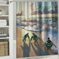 thumbnail image 6 of Orinice Beach Sea Turtle Shower Curtain Coastal Blue Ocean Inspirational Quotes Sea Wave Palm Trees Tropical Seascape Bathroom Decor Set with Hooks  36x72, 6 of 7