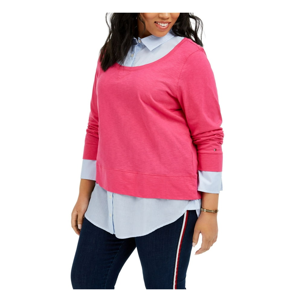tommy hilfiger pink crop top