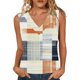 thumbnail image 1 of Mujeres sin mangas Tops verano V cuello rayado no posicionamiento impresión capa base blusa casual, 1 of 6
