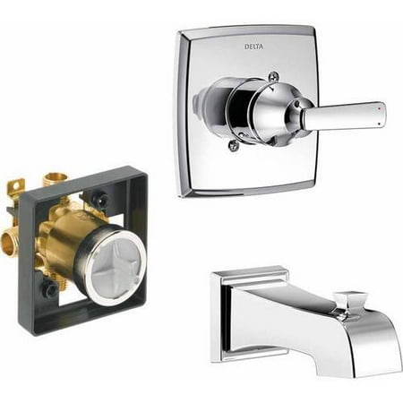 Chrome Wall Mount Bath Faucet Delta Ashlyn Wall Mounted Single Function Bath Faucet, Available in Various Colors ()