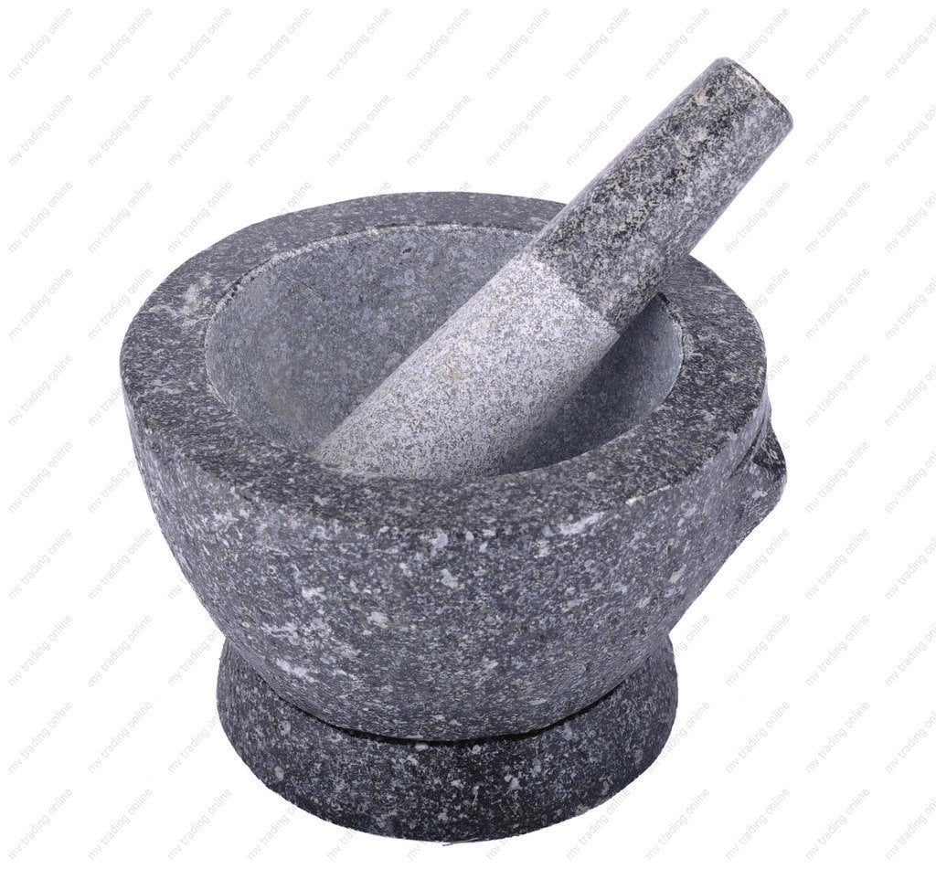 Uniware Heavy Duty Aluminum Mortar And Pestle - 4.5" Wide, Non-Slip Bottom, Dishwasher Safe - View #2