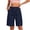 Navy, variant on BXJX Womens Casual Bermuda Shorts, Elastic Waist Knee Length Multiple Pockets Summer Cargo Shorts Khaki Size S-2XL