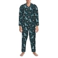 thumbnail image 3 of Naloa Cute Turtle Men’s Pajamas Set - Long Sleeve Button Down Sleep Shirt and Pajama Bottoms Sleepwear Set-X-Large, 3 of 7