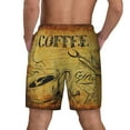 thumbnail image 4 of Balery Coffee Vintage Mens Swim Trunks Swim Shorts for Men Quick Dry Inseam Beach Shorts with Compression Liner Pocket-X-Large, 4 of 9