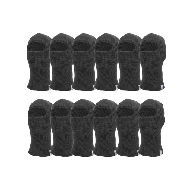 TopHeadwear 12 Pack Face Ski Mask 1 Hole Balaclava, Charcoal