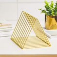 thumbnail image 2 of 9 Slot Black Magazine Holder,Desktop File Sorter Organizer Triangle Bookshelf Decor Home Office, 2 of 6