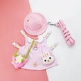 thumbnail image 1 of Bunny Clothes Pet Rabbit Costume Guinea Pig Lop-eared Rabbit Outdoor Cloth, Pink Full Set M, 1 of 8